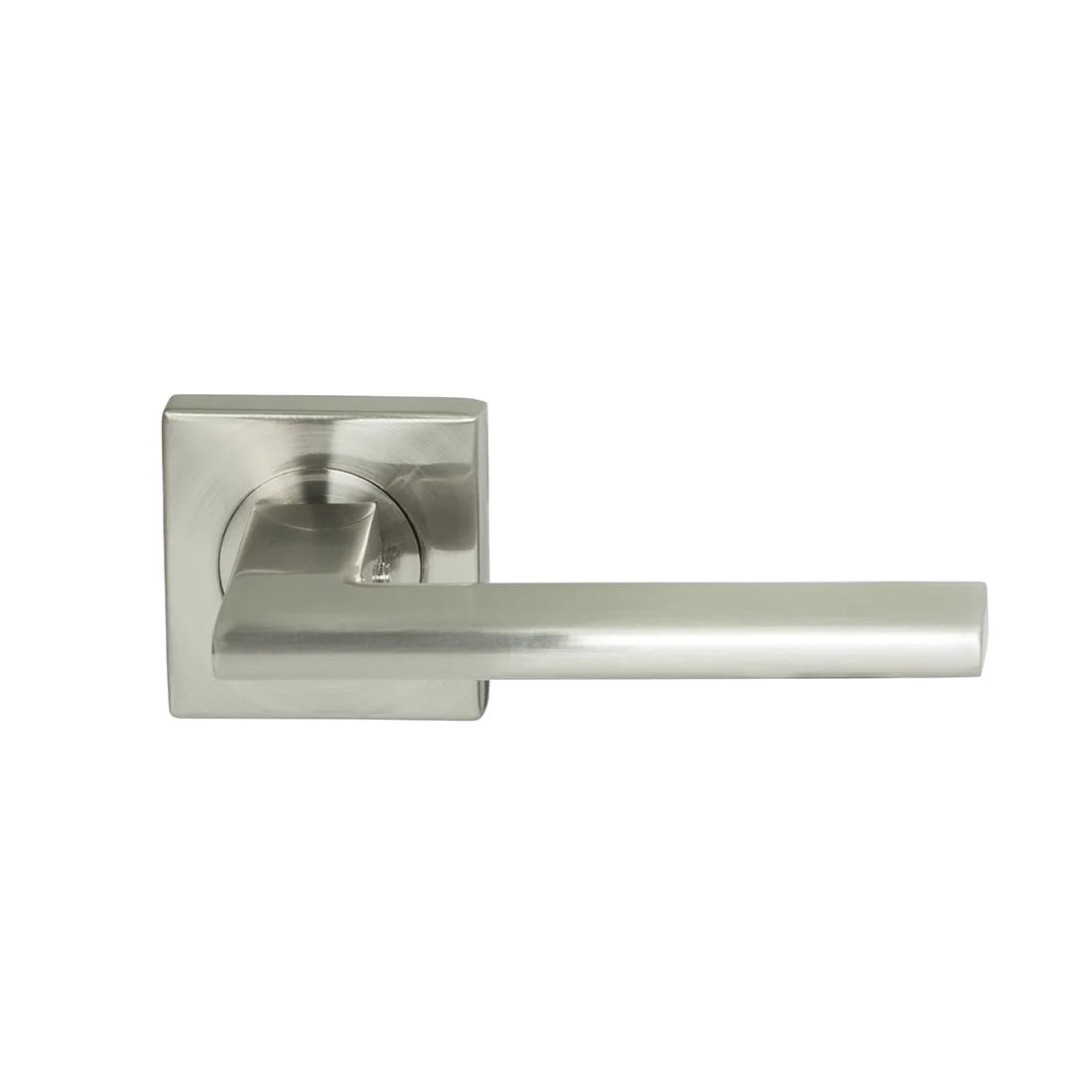 MILES NELSON DOOR HANDLES MILANO RANGE SATIN NICKEL FINISH FORLI STYLE ON 55MM SQUARE ROSE FURNITURE ONLY / NO LATCH