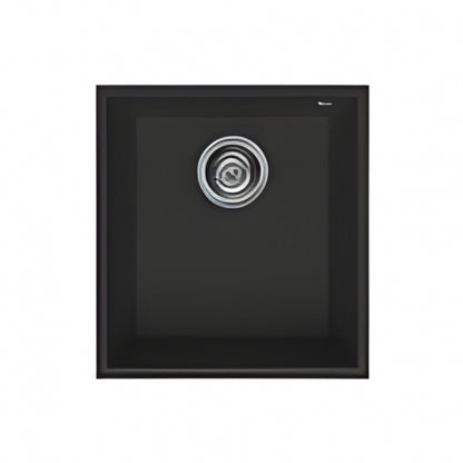 BURNS & FERALL ELLECI QUADRA GRANITE  SINGLE BOWL TOPMOUNT 100 (410 X 500MM) & UNDERMOUNT 100 (380 X 440MM) -BLACK