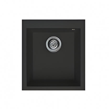 BURNS & FERALL ELLECI QUADRA GRANITE  SINGLE BOWL TOPMOUNT 100 (410 X 500MM) & UNDERMOUNT 100 (380 X 440MM) -BLACK