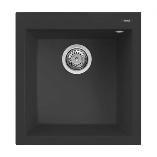 BURNS & FERALL ELLECI  GRANITE SINKS QUADRA UNDERMOUNT 102  & TOPMOUNT 102 SINGLE BOWL - BLACK, WHITE &  ALUMINIUM
