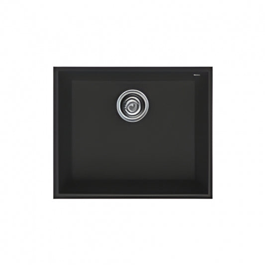 BURNS & FERALL ELLECI GRANITE SINKS  QUADRA UNDERMOUNT 105 & TOPMOUNT 105  SINGLE BOWL - BLACK, WHITE &  ALUMINIUM