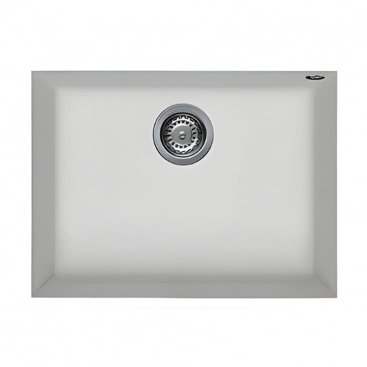 BURNS & FERALL ELLECI GRANITE SINKS  QUADRA UNDERMOUNT 110 & TOPMOUNT 110 SINGLE BOWL- BLACK, WHITE &  ALUMINIUM