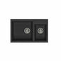 BURNS & FERALL ELLECI GRANITE SINKS  QUADRA UNDERMOUNT 440 & TOPMOUNT 440 DOUBLE BOWL LEFT HAND - BLACK, WHITE &  ALUMINIUM