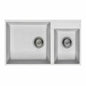 BURNS & FERALL ELLECI GRANITE SINKS  QUADRA UNDERMOUNT 440 & TOPMOUNT 440 DOUBLE BOWL LEFT HAND - BLACK, WHITE &  ALUMINIUM
