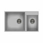 BURNS & FERALL ELLECI GRANITE SINKS  QUADRA UNDERMOUNT 440 & TOPMOUNT 440 DOUBLE BOWL LEFT HAND - BLACK, WHITE &  ALUMINIUM