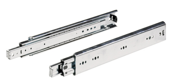 Hettich Germany Ball Bearing Runner, Mounted on Side, Dimensions ( Height 58mm x 19mm Width ) Length - Available in 6 sizes : 450 mm, 500mm ,550mm ,600mm ,650mm ,700mm - 90 kg