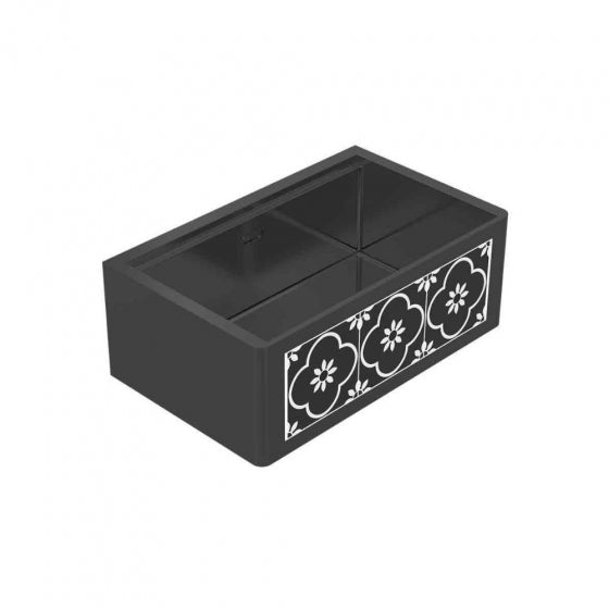 BURNS & FERALL ZOMODO BQN680 BUTLER Q LARGE 750 X 460MM SINGLE BOWL SINK -STAINLESS STEEL & BLACK PEARL WITH ACCESSORIES