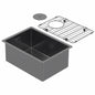 BURNS & FERALL ZOMODO PEARLARC PVD SCULLERY SINGLE BOWL SINK & GRID AVAILABLE IN 4 SIZES : 280MM ,400MM,450MM & 500MM BLACK PEARL