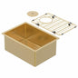 BURNS & FERALL ZOMODO PEARLARC PVD SCULLERY SINGLE BOWL SINK & GRID AVAILABLE IN 3 SIZES : 280MM ,400MM & 500MM EUREKA GOLD