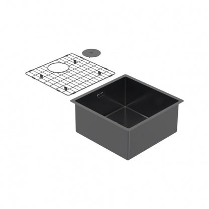 BURNS & FERALL ZOMODO PEARLARC PVD SCULLERY SINGLE BOWL SINK & GRID AVAILABLE IN 4 SIZES : 280MM ,400MM,450MM & 500MM BLACK PEARL