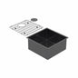 BURNS & FERALL ZOMODO PEARLARC PVD SCULLERY SINGLE BOWL SINK & GRID AVAILABLE IN 4 SIZES : 280MM ,400MM,450MM & 500MM BLACK PEARL