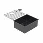BURNS & FERALL ZOMODO PEARLARC PVD SCULLERY SINGLE BOWL SINK & GRID AVAILABLE IN 4 SIZES : 280MM ,400MM,450MM & 500MM BLACK PEARL