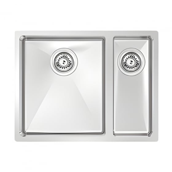 BURNS & FERALL BDM570 Left & Right Double Fabricated Bowl (340+160)x400x200mm 1.2mm Stainless Steel