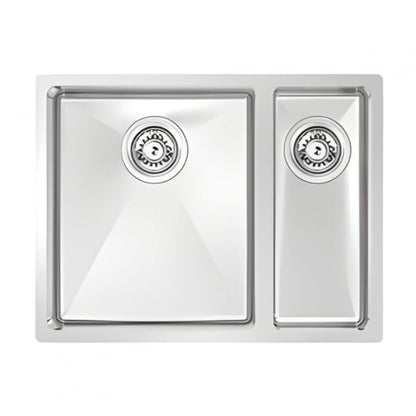 BURNS & FERALL BDM570 Left & Right Double Fabricated Bowl (340+160)x400x200mm 1.2mm Stainless Steel