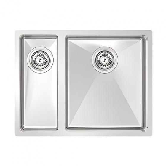 BURNS & FERALL BDM570 Left & Right Double Fabricated Bowl (340+160)x400x200mm 1.2mm Stainless Steel