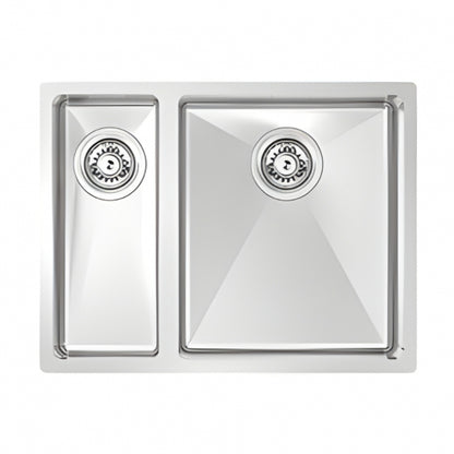 BURNS & FERALL BDM570 Left & Right Double Fabricated Bowl (340+160)x400x200mm 1.2mm Stainless Steel