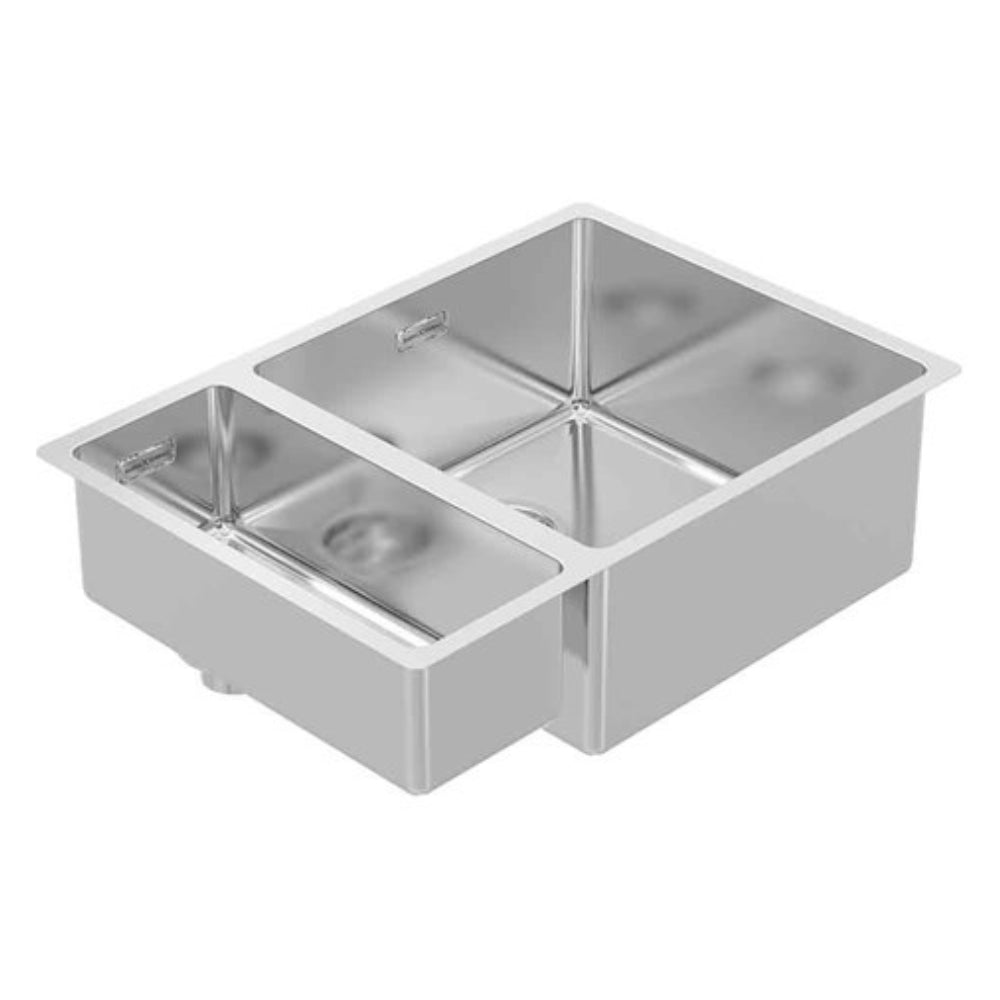 BURNS & FERALL BDM630 Left & Right Double Fabricated Bowl (400+160)x400x200mm 1.2mm Stainless Steel