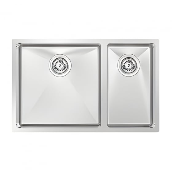 BURNS & FERALL BDM695 Left & Right Double Fabricated Bowl (400+225) x 400 x 200mm 1.2mm Stainless Steel