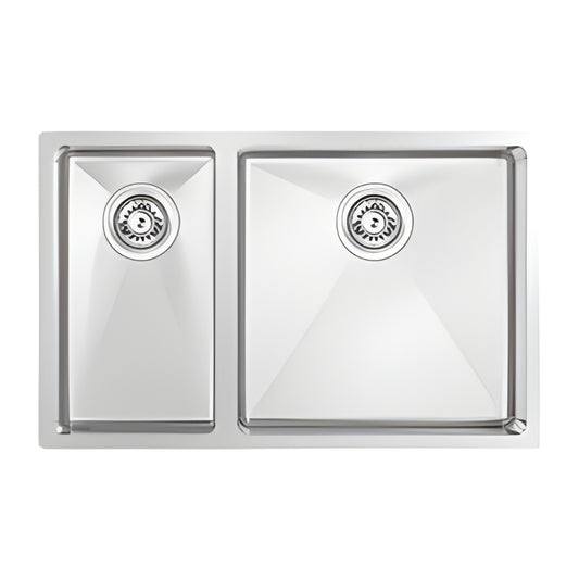 BURNS & FERALL BDM695 Left & Right Double Fabricated Bowl (400+225) x 400 x 200mm 1.2mm Stainless Steel