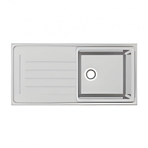 BURNS & FERALL DEB120 CLASSIC DELTA SINGLE BOWL WITH  DRAINER REVERSIBLE SINK STAINLESS STEEL