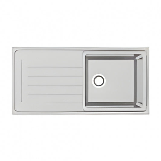 BURNS & FERALL DEB120 CLASSIC DELTA SINGLE BOWL WITH  DRAINER REVERSIBLE SINK STAINLESS STEEL
