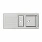 BURNS & FERALL DEB180 CLASSIC DELTA DOUBLE BOWL WITH  DRAINER REVERSIBLE SINK STAINLESS STEEL
