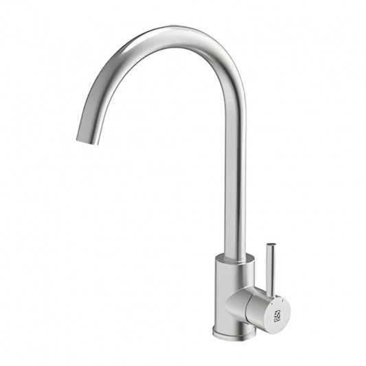 BURNS & FERALL ZOMODO PEARLARC NOX SWIVEL SPOUT NOX029SS GOOSE NECK TAP IN BRUSHED STAINLESS STEEL