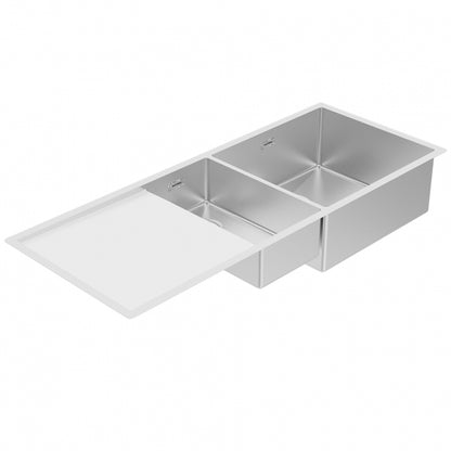 BURNS & FERALL DESIGNER ZOMODO STRATUS INSERT STB180 DOUBLE BOWL WITH DRAINER TRAY LEFT RIGHT