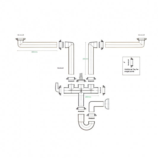 BURNS & FERALL SPAZIO SPACE SAVER WASTE KIT 304 STAINLESS STEEL - CAYMAN SINKS ACCESSORIES