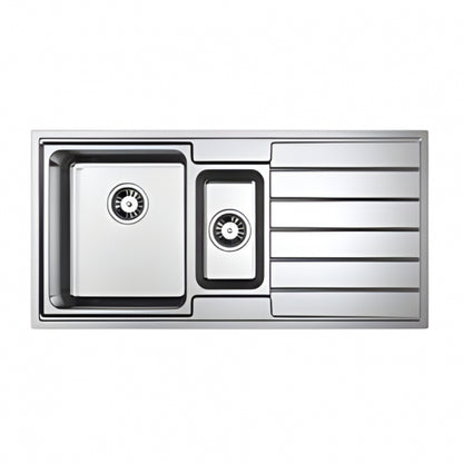 BURNS & FERALL CLASSIC LIB125 LINEA R25 DOUBLE BOWL WITH  DRAINER LEFT HAND & RIGHT HAND -  STAINLESS STEEL