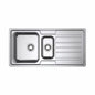 BURNS & FERALL OMB125  CLASSIC OMEGA DOUBLE BOWL SINK WITH  DRAINER REVERSIBLE - STAINLESS STEEL
