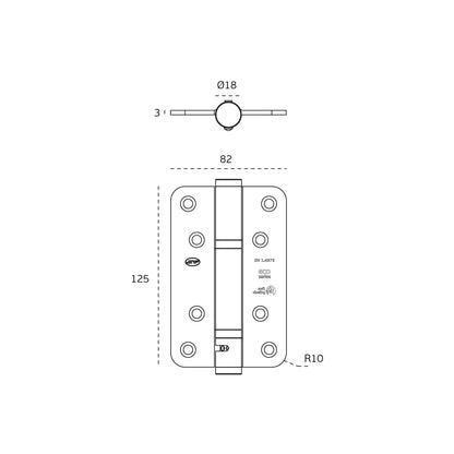 IN.05.040 Spring Hinge Soft Close Finish: Stainless Steel/ Titanium Black