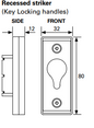 Cavity Slider for Doors CaviLock CL400 BI-Parting Right Handle Key Locking Left Handle Blank 52-58mm - Available in 6 Colours :  Bright Chrome ,Satin Chrome, Oil Rubbed Bronze ,Satin Nickel, Matte Black ,Custom Finish