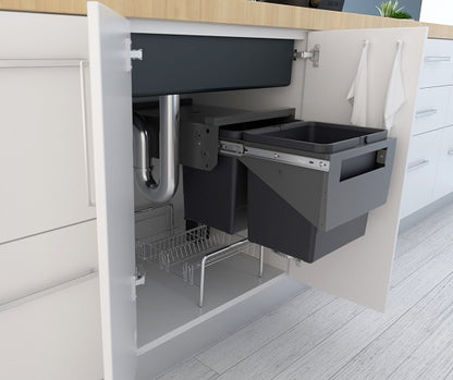 Tanova Pull Out Kitchen Bin Side Mount Bracket 200mm 300mm and 350mm White and Gray