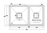 Blanco Germany Linen Squareline Sinks, 1 & 3/4 Bowl ( 780 x 450 x 200mm ) Width 900mm Finish Stainless Steel and Gun Metal