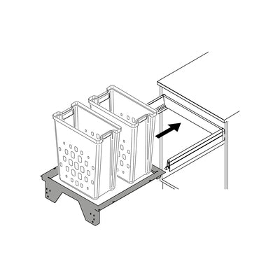 Hettich Germany Laundry basket pull-out, InnoTech Pull Laundry 600