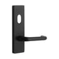 MILES NELSON COMMERCIAL 90 LEVER ON WIDE LONG PLATE - EXTERNAL / LEVER / CYLINDER HOLE- SATIN CHROME ON BRASS,MATT BLACK