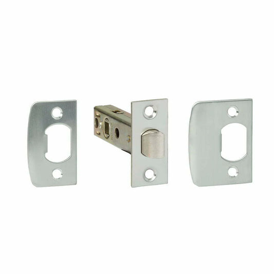 MILES NELSON DOOR HANDLES MILANO RANGE TUBULAR LATCH (INCS STRIKER AND DUST BOX) 8MM SPINDLE 60MM BACK SET- SATIN NICKEL,BLACK,MIRRORED BLACK AND SATIN GRAPHITE