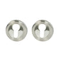 MILES NELSON DOOR HANDLES MILANO RANGE ROUND EURO EUCHTCHEON (PAIR) - SATIN NICKEL
