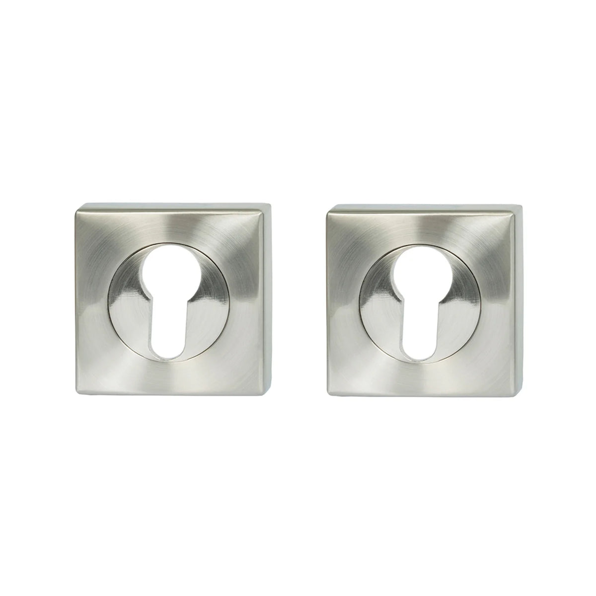 MILES NELSON DOOR HANDLES MILANO RANGE ROUND EURO EUCHTCHEON (PAIR) - SATIN NICKEL