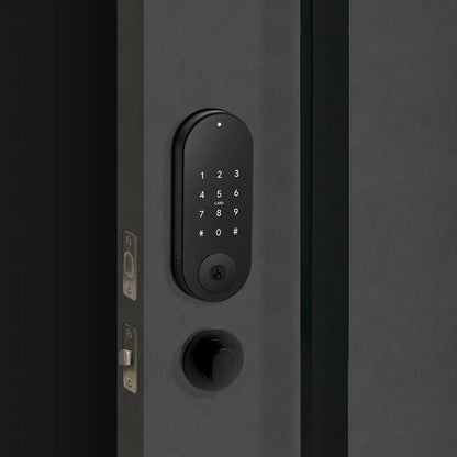 MILES NELSON ENTRANCE DOOR DOORBOT DIGITAL ENTRY KIT - DEADBOLT WITH PULL HANDLE AND LATCH TURN KIT MATT BLACK (MN8000BLK + 781SS600BLK + 452RDPTBLK + MIL325)