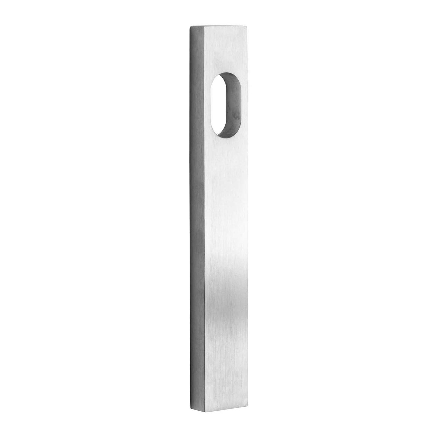 MILES NELSON COMMERCIAL NARROW LONG PLATE - EXTERNAL / NO LEVER / CYLINDER HOLE SATIN CHROME ON BRASS PRICED PER EACH