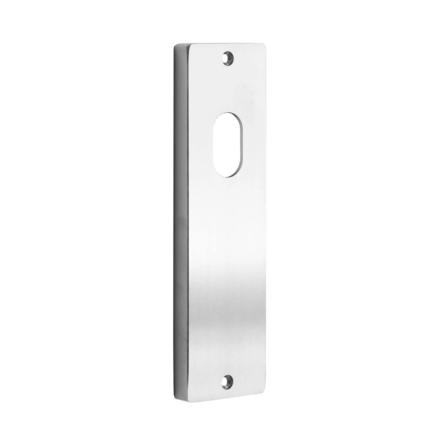 MILES NELSON COMMERCIAL WIDE LONG PLATE SC - INTERNAL / NO LEVER / CYLINDER HOLE SATIN CHROME ON BRASS PRICED PER EACH