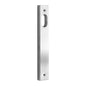 MILES NELSON COMMERCIAL NARROW LONG PLATE SC - INTERNAL / NO LEVER / CYLINDER HOLE - SATIN CHROME ON BRASS PRICED PER EACH