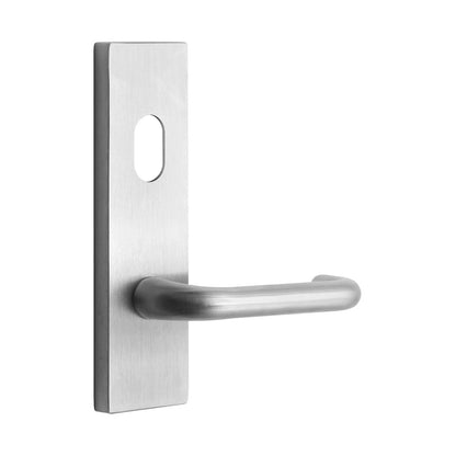 MILES NELSON COMMERCIAL 90 LEVER ON WIDE LONG PLATE - EXTERNAL / LEVER / CYLINDER HOLE- SATIN CHROME ON BRASS,MATT BLACK