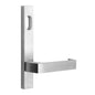 MILES NELSON COMMERCIAL 87 LEVER ON NARROW LONG PLATE - EXTERNAL / LEVER / CYLINDER HOLE - SATIN CHROME ON BRASS AND MATT BLACK