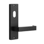 MILES NELSON COMMERCIAL 87 & 90 LEVER ON WIDE LONG PLATE - INTERNAL / LEVER / CYLINDER HOLE SATIN CHROME ON BRASS & MATT BLACK