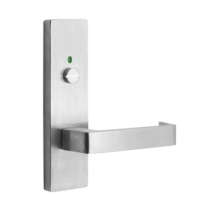 MILES NELSON COMMERCIAL 87 & 90  LEVER ON WIDE LONG PLATE - EXTERNAL / LEVER / INDICATOR & RELEASE SATIN CHROME ON BRASS AND MATT BLACK