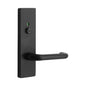 MILES NELSON COMMERCIAL 90 LEVER ON WIDE LONG PLATE - EXTERNAL / LEVER / INDICATOR & RELEASE  SATIN CHROME ON BRASS,MATT BLACK