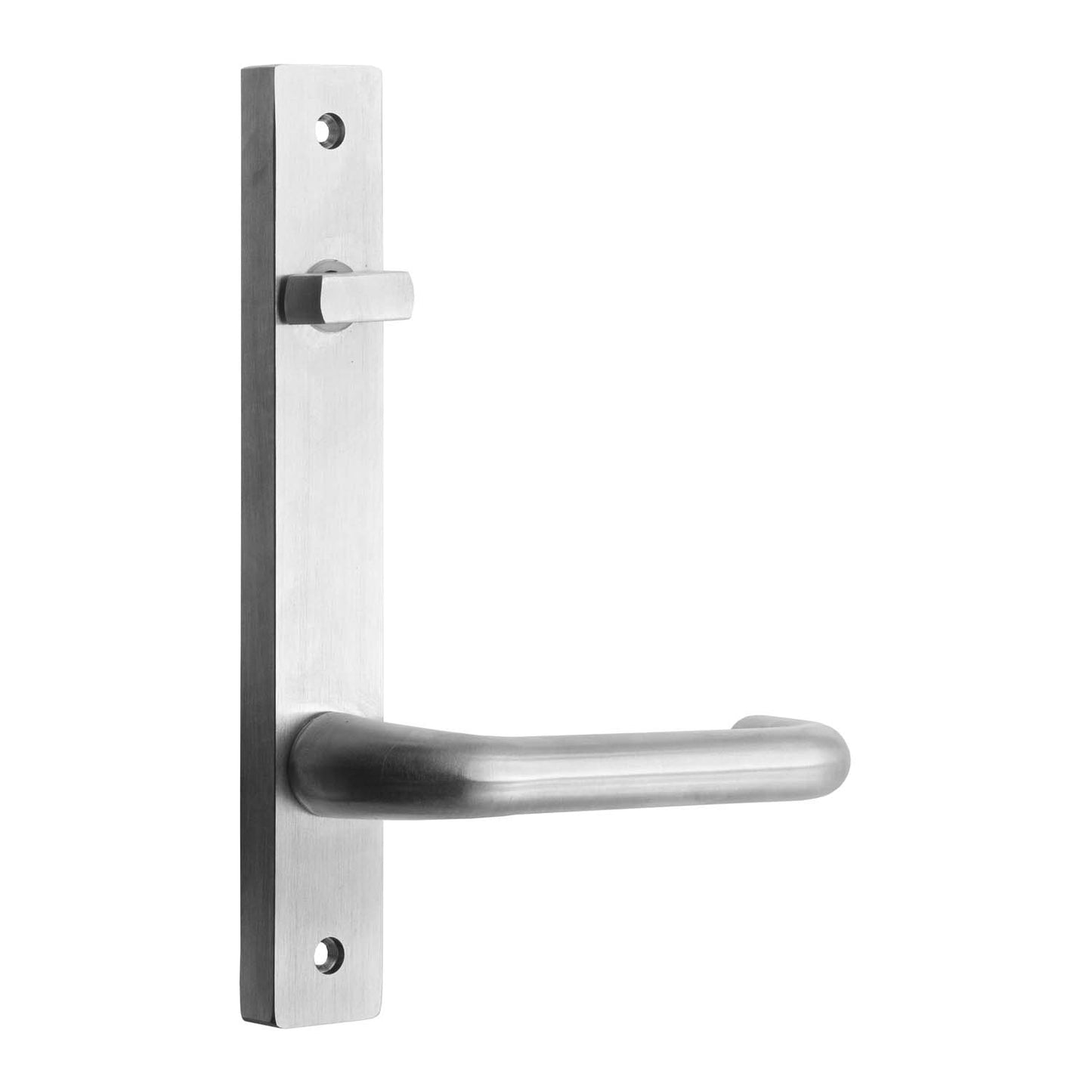 MILES NELSON COMMERCIAL 90 LEVER ON NARROW LONG PLATE - INTERNAL / LEVER / PLAIN- SATIN CHROME ON BRASS AND MATT BLACK